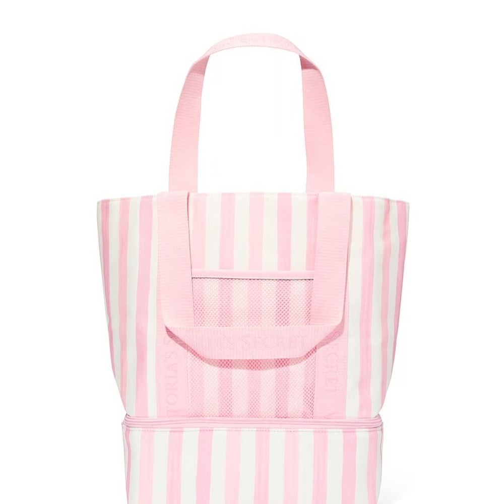 Victoria's Secret Pink and White Tote Bag